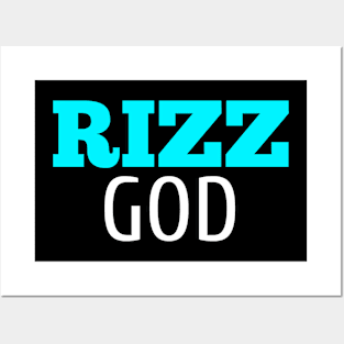 Rizz God Winter Light Blue Posters and Art